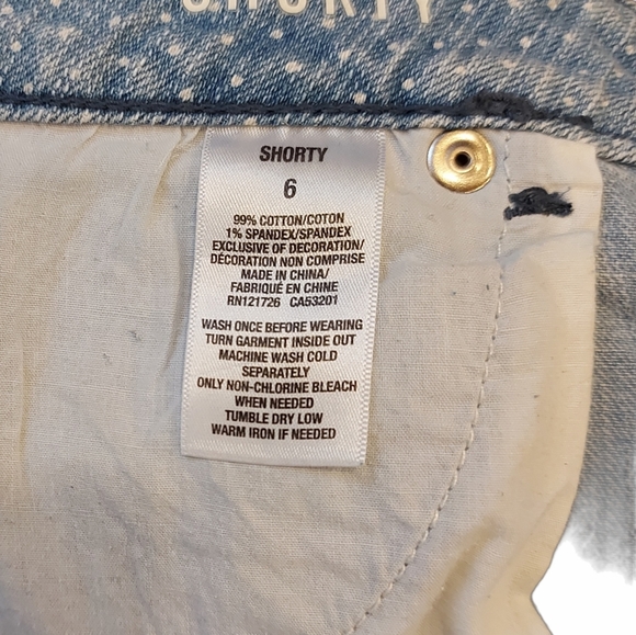 Light Blue with White Polka Dots Jeans short - Picture 6 of 6